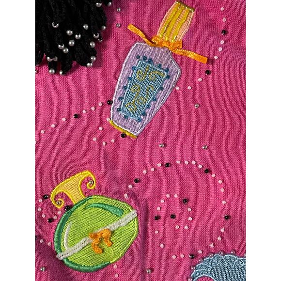 Jack B Quick 90s Pink Perfume Knit Cardigan size Medium - Picture 9 of 16